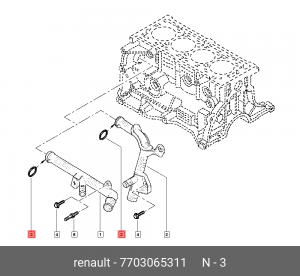 Уплотнительное кольцо системы охлаждения RENAULT 7703 065 311 7703065311 RENAULT