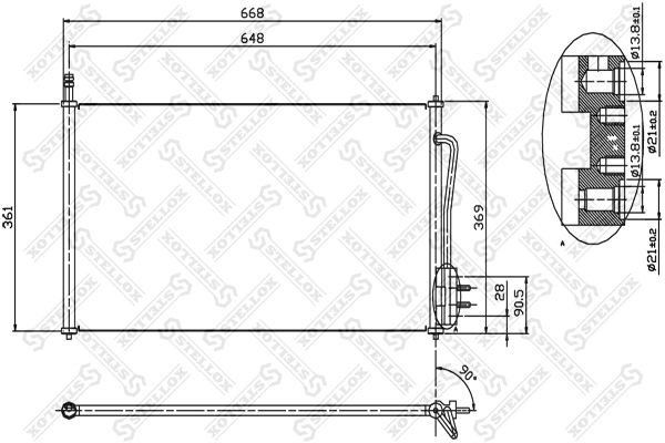 AVA FD5268=NS94432=GR925337=VL817493[XS4H19710AC] !радиатор конд.\ Ford Focus al 10-45001-SX STELLOX