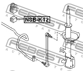 Втулка переднего стабилизатора  2шт NSB-K12 FEBEST