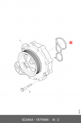 Прокладка насоса водяного Scania 4/P/R/T серия DC/DT9/11/12 1879484 SCANIA