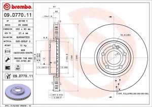 ДИСК ТОРМОЗНОЙ 09D77011 09D77011 BREMBO