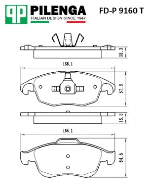 Колодки тормозные диск.усиленные PARTNER, BERLINGO, C4, DS4 FD-P9160T FDP9160T PILENGA