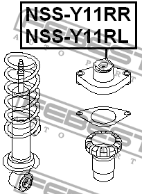Опора амортизатора задн левая NISSAN AVENIR W11 1998.08-2005.09 [JP]  NSS-Y11RL NSSY11RL FEBEST