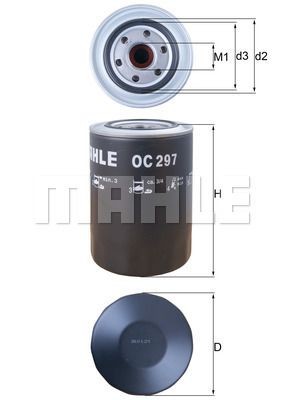 MITSUBISHI PAJERO 94-01/HYUNDAI HD (2000>)/ COUNTY 2.8TD / 3.2 OC297 MAHLE KNECHT