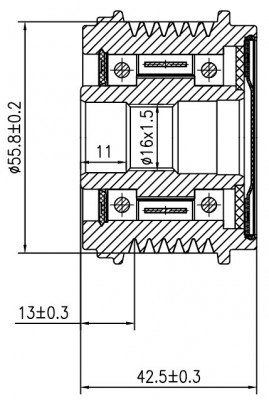 Шкив с обгонной муфтой генер. для а/м VAG Q5 (08-)/A6 (10-) 2.0TFSI (SGP 1822D) SGP 1822D START VOLT
