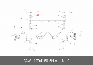 1704150-5H/A Подушка подвески КПП 1704150-5H-A FAW