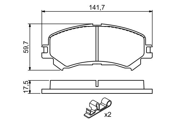 Колодки тормозные NISSAN X-Trail (T32R) (14-) (2.0/2.5) передние (4шт.) BOSCH 0986494720 BOSCH