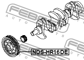 Шкив коленвала NISSAN QASHQAI 2006-2013 NDS-HR16DE NDS-HR16DE FEBEST