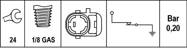 Датчик давления масла HONDA Accord (04-13) TOYOTA Corolla (01-07) VOLVO S40 (98- 6ZL003259-511 HELLA