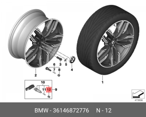 Клапан BMW 1 (E81,E88) крышки головки блока OE 36 14 6 872 776 BMW
