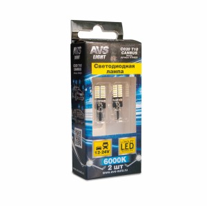 к-т ламп! светодиодных C020 Т10, белый (W2.1x9.5d) CANBUS 24SMD 4014 12-24V блис A78452S AVS