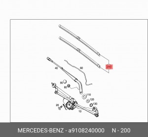 КОМПЛЕКТ ЩЕТОК СТЕКЛООЧИСТИТЕЛЯ A 910 824 00 00 MERCEDES BENZ
