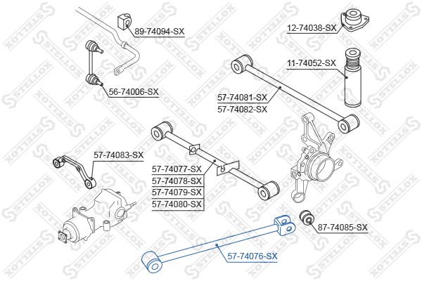 рычаг задней подвески продольный!\ Nissan X-trail T30 all 01> 57-74076-SX STELLOX