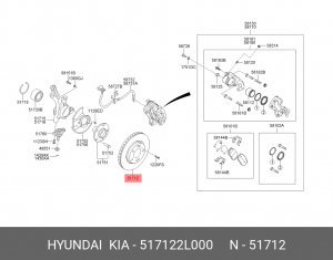 Диск тормозной HYUNDAI i30 (07-) KIA Ceed (06-) (R15) передний (1шт.) OE 517122L000 HYUNDAI KIA