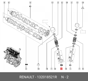 Комплект впускных клапанов 132018521R 132018521R RENAULT