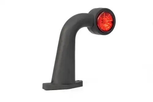 фонарь габаритный! рожок LED изогнутый, L=175мм, красный/белый 12-36V с кабелем\ FT009FLED FRISTOM