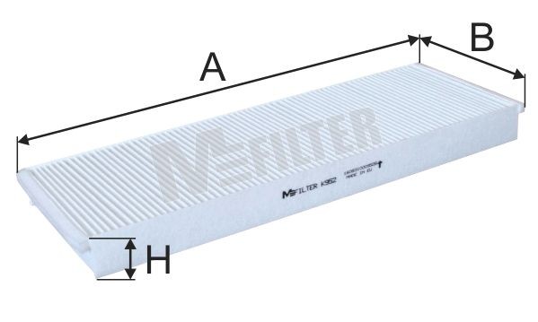 фильтр воздушный ! кабины/печки 381x134x37.5 \MB ACTROS K 952 MFILTER AUTOMOTIVE FILTERS