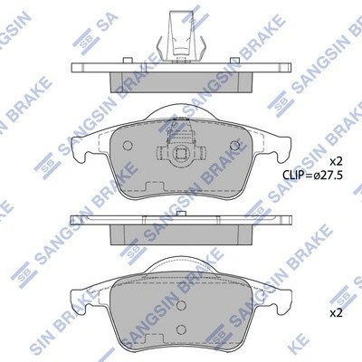 Колодки задние VOLVO S60/S80 SP2123 SP2123 SANGSIN