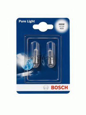 ЛАМПА 12V 6W H6W PURE LIGHT БЛИСТЕР 2 ШТ 1987301035 BOSCH