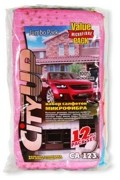 CITYUP123 НАБОР САЛФЕТОК МИКРОФИБРА УНИВЕРСАЛЬНАЯ JUMBO 35Х40 (НАБОР 12ШТ) ЦВЕТН CA123 CITY UP