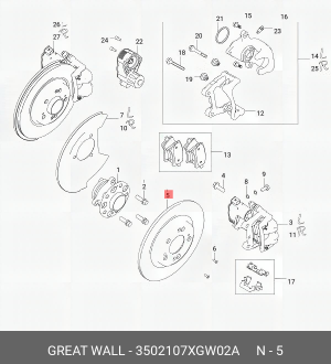 Диск тормозной HAVAL Jolion задний (1шт.) OE 3502107XGW02A GREAT WALL