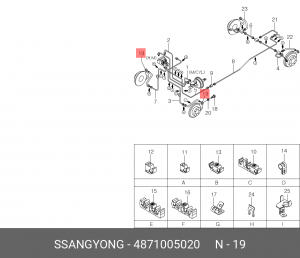 Шланг тормозной SSANGYONG Korando (96-05) передний OE 4871005020 SSANG YONG