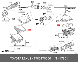 Фильтр воздушный LC300 (B13CR0519) TOYOTA 1780170060 17801-70060 TOYOTA