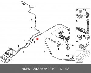 трубопровод тормозной !M10/M12-3020mm \BMW X5 E53, Z3 E36, Z4 E85 34 32 6 752 219 BMW