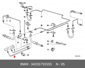 трубопровод тормозной !M10/M10-260mm \ BMW 1500-2000CS,2.5CS-3.0CSL, 2500-3.3Li, 34 32 6 755 555 BMW