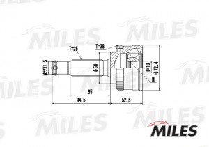 ШРУС наружный HYUNDAI ATOS 1.0/1.1 01- (с ABS) (SKF VKJA5648) GA20162 GA20162 MILES