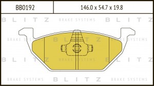 Колодки тормозные дисковые передние AUDI A3 96-SKODA Octavia 96-VW Golf 97- BB01 BB0192 BLITZ