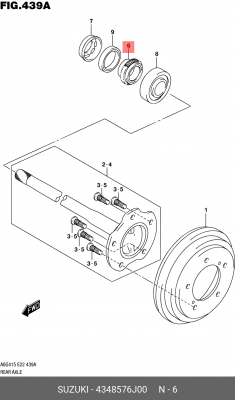 Втулка подшипника задней полуоси 43485-76J00 43485-76J00 SUZUKI