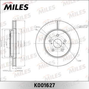 Диск тормозной передний LEXUS RX300/RX350/RX400 03 (TRW DF4493) K001627 K001627 MILES
