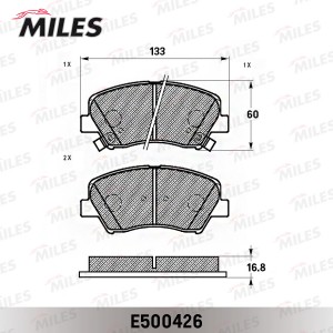 Колодки тормозные передние (Смесь CERAMIC серия PRO) HYUNDAI i30/ELANTRA 11-/CEE E500426 MILES