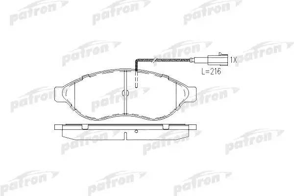 Колодки тормозные PEUGEOT Boxer CITROEN Jumper FIAT Ducato (06-) передние (4шт.) PBP1925 PATRON