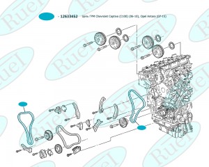 ЦЕПЬ ГРМ CHEVROLET CAPTIVA (C100) (06-10), OPEL ANTARA (07-15) RUEI2259 RUEI2259 RUEI