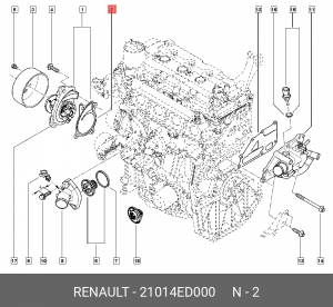 Прокладка помпы 21014ED000 21014ED000 RENAULT