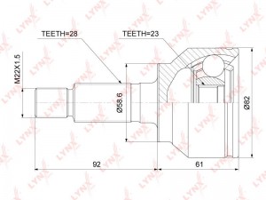 ШРУС наружный MAZDA 3 (09-13) комплект LYNX CO-3854 LYNXAUTO