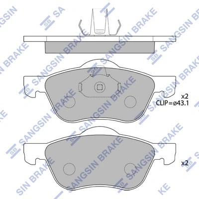 Колодки передние NISSAN PRIMERA P11 SP4182 SP4182 SANGSIN