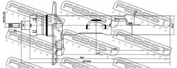 Амортизатор задн правый LAND ROVER FREELANDER 2 29664168RR 29664168RR FEBEST