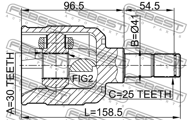 ШРУС внутренний MITSUBISHI LANCER CS 2000-2009 0411-CK 0411-CK FEBEST