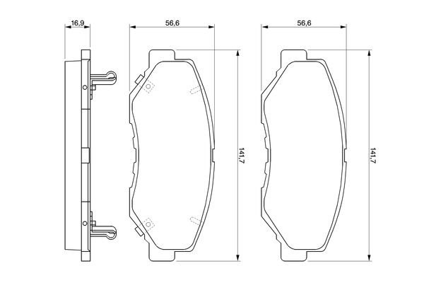 Колодки тормозные HONDA Accord (03-),CR-V (02-) передние (4шт.) BOSCH 0 986 424 809 BOSCH