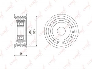 Ролик направляющий / приводной подходит для AUDI A4 2.5D-3.0D 97 / A5 2.7D-3.0D  PB-7001 LYNXAUTO