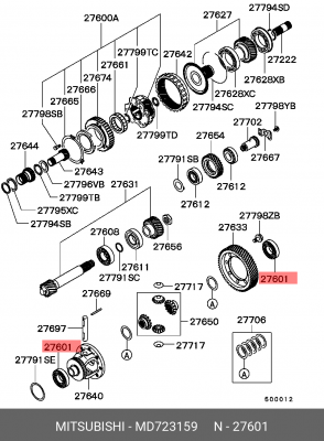 ПОДШИПНИК КОРПУСА ДИФФЕРЕНЦИАЛА АКПП MD723159 MD723159 MITSUBISHI