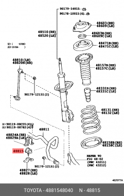 Втулка стабилизатора 48815-48040 48815-48040 TOYOTA