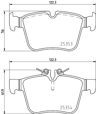 Колодки тормозные MERCEDES C (W205) задние (4шт.) TEXTAR 2535303 TEXTAR