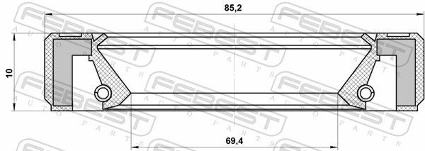 Сальник распределительного вала 69.4X85.2X10X11 95GBY-71851011R FEBEST