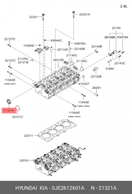 сальник распредвала! 38x52x7\ Hyundai, KIA Carnival 2.9CRDi KJ 99> 0JE26-12-601A HYUNDAI