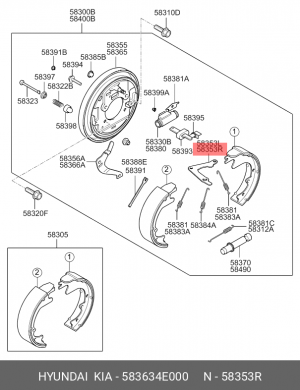 Рычаг тормоза регулировочный KIA Bongo 3 (06-) задний правый OE 583634E000 HYUNDAI KIA