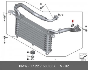 Кольцо круглого сечения 17227680667 17 22 7 680 667 BMW
